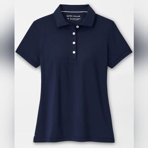 Peter Millar Ladies Short-Sleeve Button Navy Polo NWT Size Large